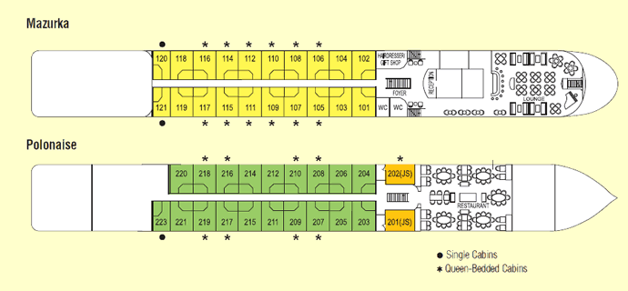 MV Frederic Chopin Deck plan